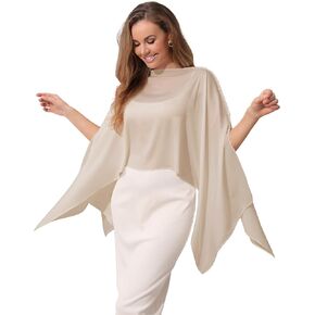 Casual Capelet Shawls and Wraps for Women Soft Shawl Top Cape Cover-Up Blouse for Wedding/Beach in Kuwait