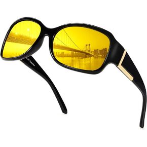 نظارات القيادة الليلية LVIOE للنساء مضادة للوهج تلتف حول نظارات الرؤية الليلية نظارات ليلية صفراء مستقطبة in Kuwait