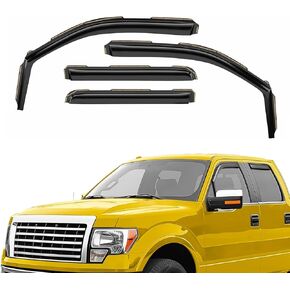 Extra Durable Window Deflectors in-Channel Window Visors Rain Guards Fit for Ford F150 2009-2014 SuperCrew, Sun Visors, Wind Vent for Shades, Exterior Car Accessories - 4pcs. AG0952 in Saudi Arabia