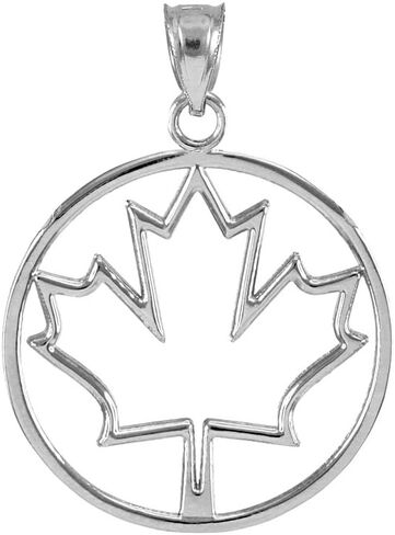Polished 925 Sterling Silver Open Design Canada Maple Leaf Charm Pendant in Saudi Arabia