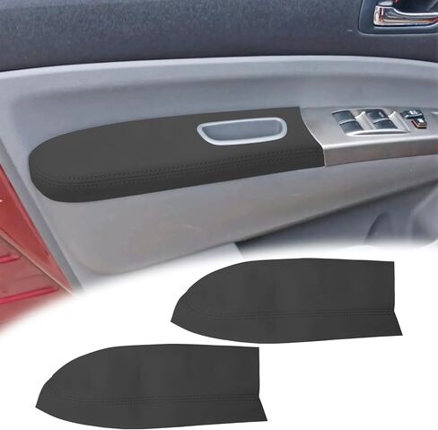 2PCS Front Door Panel Armrest Cover Replacement Compatible with Toyota Prius 2004-2009 Left and Right Leather Arm Rest Replaced Skin Upholstery Black (Only Leather Part) in Saudi Arabia