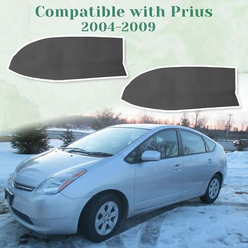 2PCS Front Door Panel Armrest Cover Replacement Compatible with Toyota Prius 2004-2009 Left and Right Leather Arm Rest Replaced Skin Upholstery Black (Only Leather Part) in Saudi Arabia