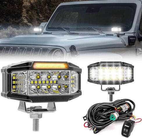 WeiSen 3.5 بوصة 21 وات LED Spot Flood Combo Pods مع وحدة تحكم الأسلاك تسخير الطرق الوعرة ضوء الضباب متوافق مع Jeep Truck Pick-Up Auto UTV ATV SUV in Saudi Arabia