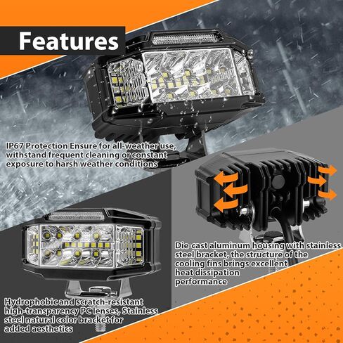 WeiSen 3.5 بوصة 21 وات LED Spot Flood Combo Pods مع وحدة تحكم الأسلاك تسخير الطرق الوعرة ضوء الضباب متوافق مع Jeep Truck Pick-Up Auto UTV ATV SUV in Saudi Arabia