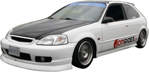 FREEMOTOR802 Front Bumper Lip Splitter Fits 1999-2000 Honda Civic, JDM CS Style Unpainted Black PU 1PC Air Dam Chin Spoiler Underbody Front Lip Spoiler Lower Guard Protector in Saudi Arabia