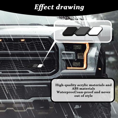 شارة ديكور شبكة TRD، شعار TRD، ملحقات تزيين شارة شبكة ثلاثية الألوان، شعار إدراج الشواية الأمامية للسيارة Toyota Tacoma 4Runner Tundra Sequoia Rav4 Highlander (رمادي أبيض) in Kuwait