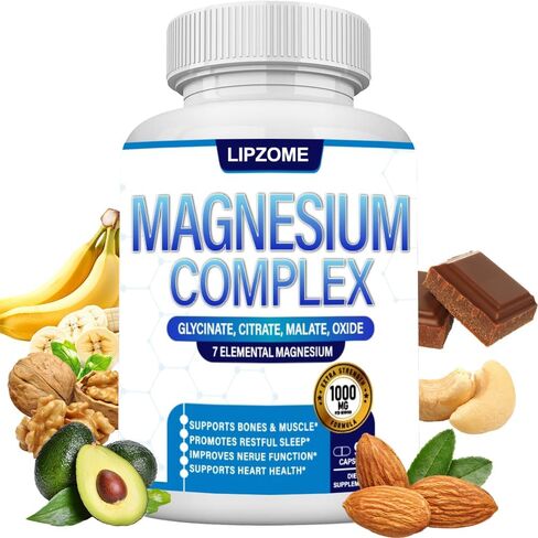 Magnesium Complex Supplement 1000mg – Advanced 8-in-1 Magnesium Blend – Glycinate, Citrate, Malate, Taurate, Oxide, Aspartate, Orotate, Chloride – High Absorption Formula – Non-GMO, 90 Capsules in Saudi Arabia