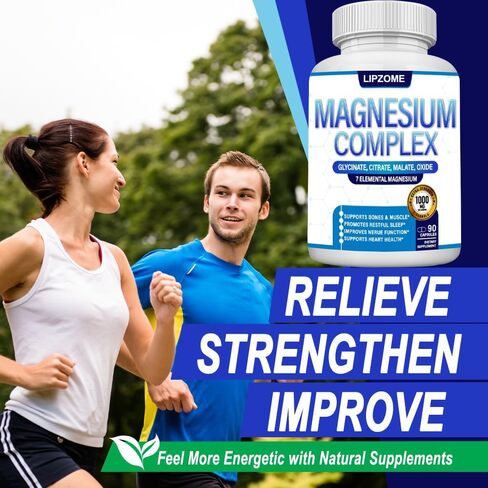 Magnesium Complex Supplement 1000mg – Advanced 8-in-1 Magnesium Blend – Glycinate, Citrate, Malate, Taurate, Oxide, Aspartate, Orotate, Chloride – High Absorption Formula – Non-GMO, 90 Capsules in Saudi Arabia
