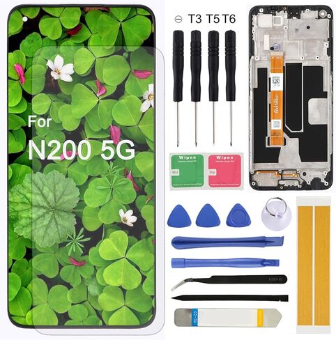 استبدال الشاشة لـ 1+ OnePlus Nord N200 5G 6.49 بوصة DE2118، DE2117 تجميع شاشة LCD تعمل باللمس محول الأرقام مع أدوات إصلاح in Saudi Arabia