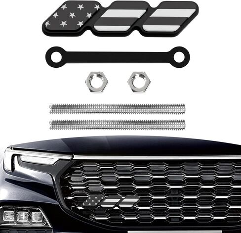 TRD Grille Decor Badge, TRD Emblem, Tri-Color Grille Badge Decoration Accessories, Car Front Grill Insert Emblem for Toyota Tacoma 4Runner Tundra Sequoia Rav4 Highlander (Gray White) in Kuwait