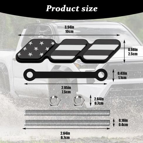 TRD Grille Decor Badge, TRD Emblem, Tri-Color Grille Badge Decoration Accessories, Car Front Grill Insert Emblem for Toyota Tacoma 4Runner Tundra Sequoia Rav4 Highlander (Gray White) in Kuwait