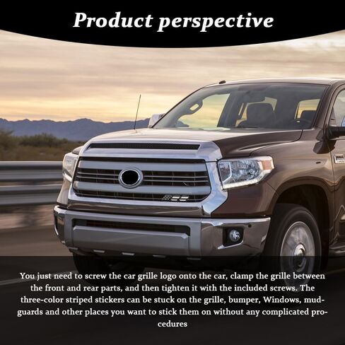 TRD Grille Decor Badge, TRD Emblem, Tri-Color Grille Badge Decoration Accessories, Car Front Grill Insert Emblem for Toyota Tacoma 4Runner Tundra Sequoia Rav4 Highlander (Gray White) in Kuwait