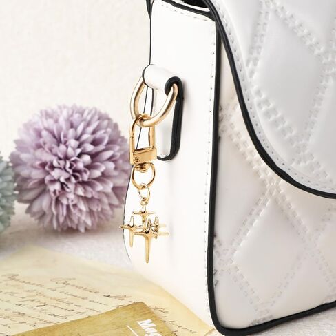 3 Pcs Vintage Star Keychain Y2k Silver Star Keyring for Handbag Backpack Goth Keychain Key Ring Charm Aesthetic Metal Car Accessories for Purse Handbag(Gold) in Kuwait
