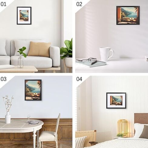 مجموعة إطارات صور مقاس 12 × 12 بوصة مكونة من 3 قطع، عرض الصور مقاس 8 × 8 بوصة مع حصيرة أو 12 × 12 بوصة بدون حصيرة، إطار صورة مع حبيبات خشبية سوداء للتركيب على الحائط أو عرض سطح الطاولة in Saudi Arabia
