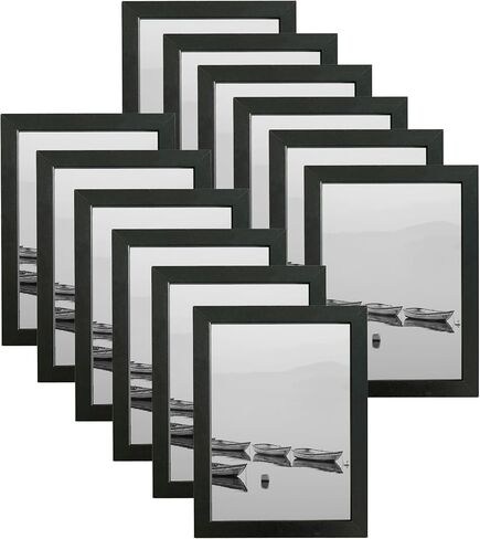 مجموعة إطارات صور مقاس 12 × 12 بوصة مكونة من 3 قطع، عرض الصور مقاس 8 × 8 بوصة مع حصيرة أو 12 × 12 بوصة بدون حصيرة، إطار صورة مع حبيبات خشبية سوداء للتركيب على الحائط أو عرض سطح الطاولة in Saudi Arabia