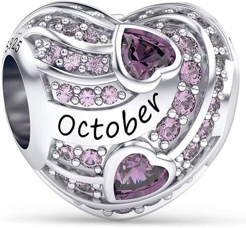 YUVUXE Birthstone Charms Bead Charm for Women Bracelets and Necklaces 925 Sterling Charms for Bracelets Heart Bead Happy Birthday Charm for Women in Saudi Arabia