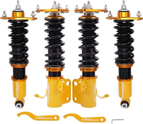 maxpeedingrods Coilover لـ Subaru BRZ 2012-2020، لـ Scion FR-S 2012-2020، لـ Toyota 86 2017-2020، طقم تعليق كويلوفيرس قابل للتعديل من 24 مستوى، مجموعات خفض تعديل الارتفاع باللون الذهبي in Saudi Arabia