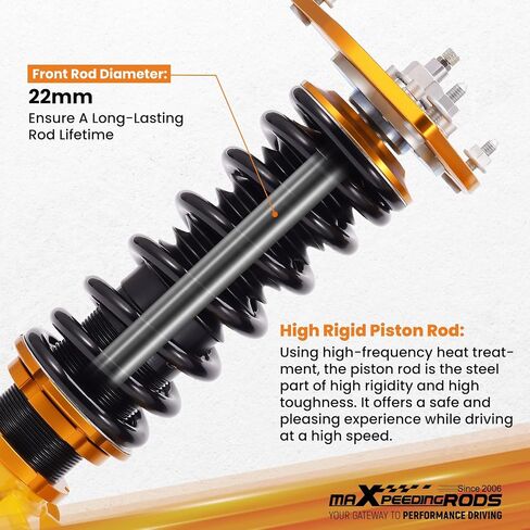 maxpeedingrods Coilover لـ Subaru BRZ 2012-2020، لـ Scion FR-S 2012-2020، لـ Toyota 86 2017-2020، طقم تعليق كويلوفيرس قابل للتعديل من 24 مستوى، مجموعات خفض تعديل الارتفاع باللون الذهبي in Saudi Arabia