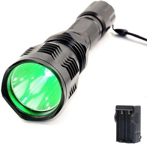BESTSUN ألمع مصباح يدوي أحمر مقاوم للماء HS-802 1000 لومن 350 ياردة طويلة المدى ضوء صيد أحمر ذئب خنزير رؤية ليلية أحمر LED مصباح يدوي ضوء مصباح شعلة مع شاحن بطارية قابل لإعادة الشحن in Kuwait