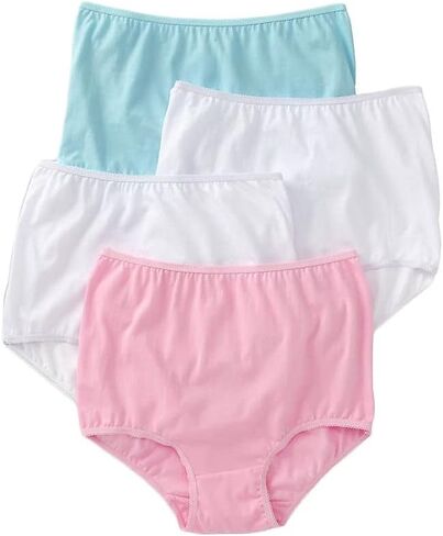 Women's Cotton Full Cut Brief Panties - 4 Pack, 122, Assorted, 6 in Saudi Arabia