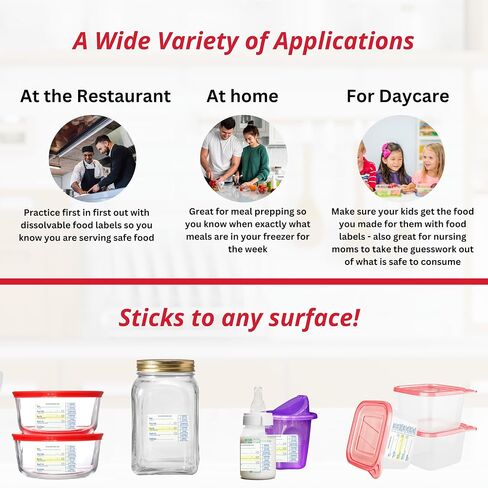 2x3 Food Labels,1000 Blank Labels for Food Containers, Dissolvable Food Labels Stickers, Kitchen Labels, Freezer Labels, Baby Food Labels for Containers, Food Sticker Labels in Saudi Arabia
