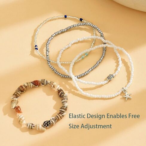 Starfish Beach Anklets for Women Boho Conch Pearl Anklets Surfer Beachy Seashell Vacation Accessories in Kuwait