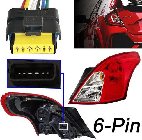 6 Pins Rear Tail Light Lamp Connector Wiring Harness Pigtail Plug Fit for Nissan Versa Sunny Almea V-Drive Latio N17 2012-2019 Fit OE# 265503AN0A 265553AN0A in Saudi Arabia