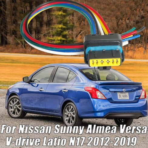 6 Pins Rear Tail Light Lamp Connector Wiring Harness Pigtail Plug Fit for Nissan Versa Sunny Almea V-Drive Latio N17 2012-2019 Fit OE# 265503AN0A 265553AN0A in Saudi Arabia