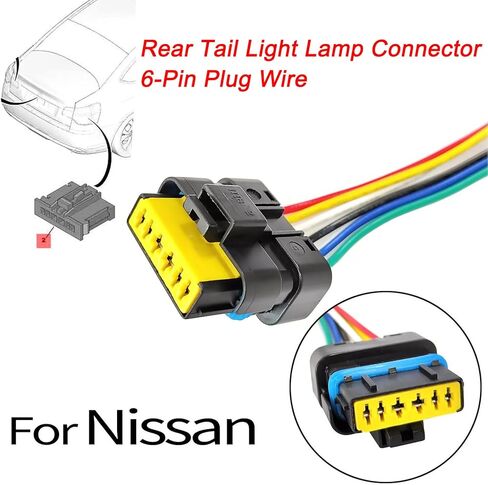 6 Pins Rear Tail Light Lamp Connector Wiring Harness Pigtail Plug Fit for Nissan Versa Sunny Almea V-Drive Latio N17 2012-2019 Fit OE# 265503AN0A 265553AN0A in Saudi Arabia