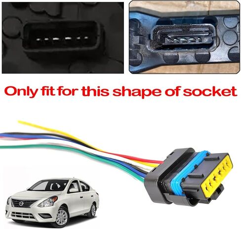 6 Pins Rear Tail Light Lamp Connector Wiring Harness Pigtail Plug Fit for Nissan Versa Sunny Almea V-Drive Latio N17 2012-2019 Fit OE# 265503AN0A 265553AN0A in Saudi Arabia