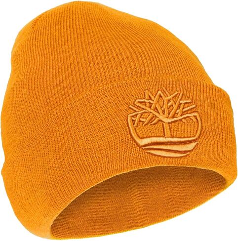 Timberland Men’s Tonal 3D Embroidery Beanie - Soft Knit Winter Hat, Raised Logo, Warm Stretch Fit for Cold Weather Wear in Saudi Arabia