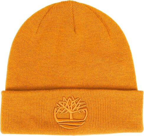 Timberland Men’s Tonal 3D Embroidery Beanie - Soft Knit Winter Hat, Raised Logo, Warm Stretch Fit for Cold Weather Wear in Saudi Arabia