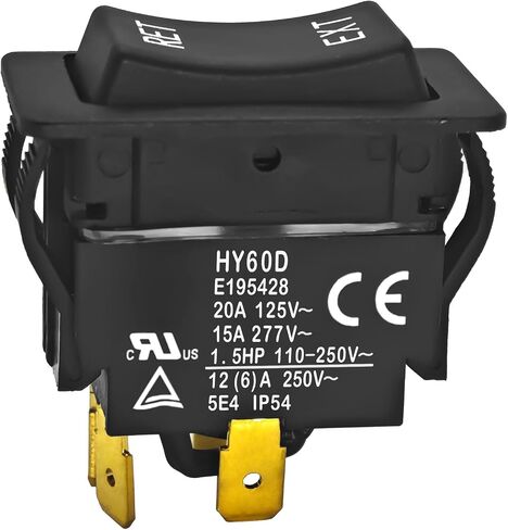 مفتاح الروك HY60D (عبوة من 2) - مفتاح ضغط RET-EXT 20A 125VAC 4Pin، (ON)-Off-(ON) مفتاح ضغط in Kuwait