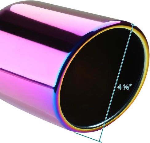 Spec-D Tuning 2.5" Inlet 4.125" Slant Titanium Dual Burnt Tip Stainless Steel Exhaust Muffler in Saudi Arabia