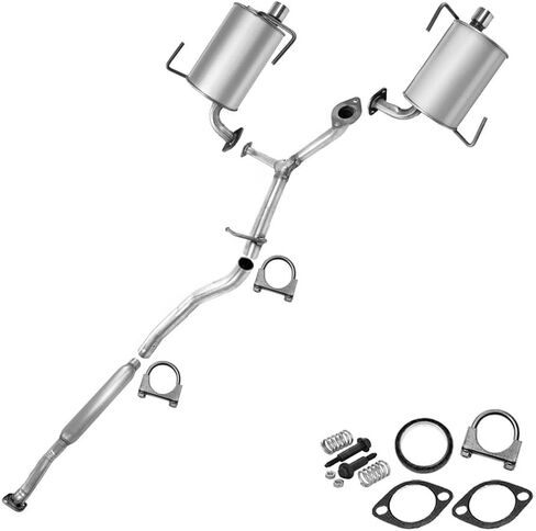 Northeastern Exhaust | Direct-Fit Resonator, Y Pipe and Pair of Muffler Compatible for 2008-2011 Subaru Impreza 2.5L | Free Gaskets, Clamps and Spring Bolt Kit Included in Saudi Arabia