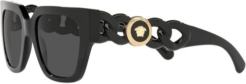 Versace Woman Sunglasses Black Frame, Dark Grey Lenses, 53MM in Saudi Arabia