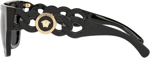 Versace Woman Sunglasses Black Frame, Dark Grey Lenses, 53MM in Saudi Arabia