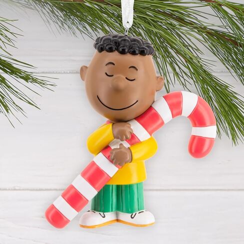 Hallmark Peanuts Franklin with Candy Cane Christmas Ornament, Gifts for Peanuts Fans in Saudi Arabia