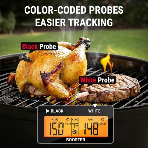 TempSpike 600 ft Wireless Meat Thermometer with Ultra-Thinner Probe, Bluetooth Meat Thermometer with Standalone LCD Booster, Meat Thermometer Digital Wireless for BBQ Grill Smoker Rotisserie Sous vide in Saudi Arabia