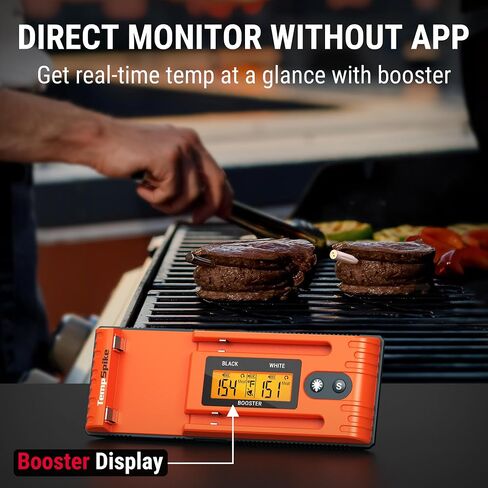 TempSpike 600 ft Wireless Meat Thermometer with Ultra-Thinner Probe, Bluetooth Meat Thermometer with Standalone LCD Booster, Meat Thermometer Digital Wireless for BBQ Grill Smoker Rotisserie Sous vide in Saudi Arabia