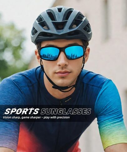 Polarized-Sunglasses-Men Sports Mens-Sunglasses: Sun-Glasses with UV400 Protection for Driving Golf Fishing Running in Kuwait