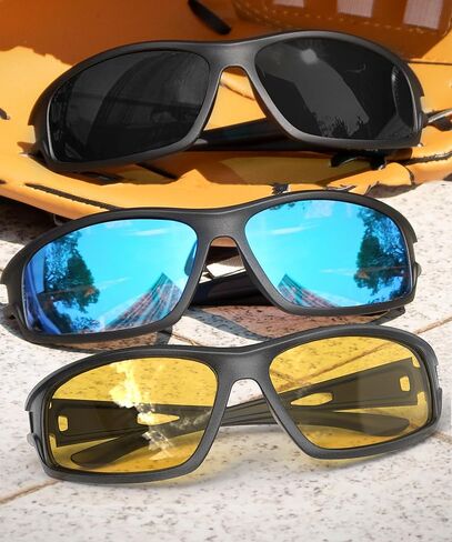 Polarized-Sunglasses-Men Sports Mens-Sunglasses: Sun-Glasses with UV400 Protection for Driving Golf Fishing Running in Kuwait