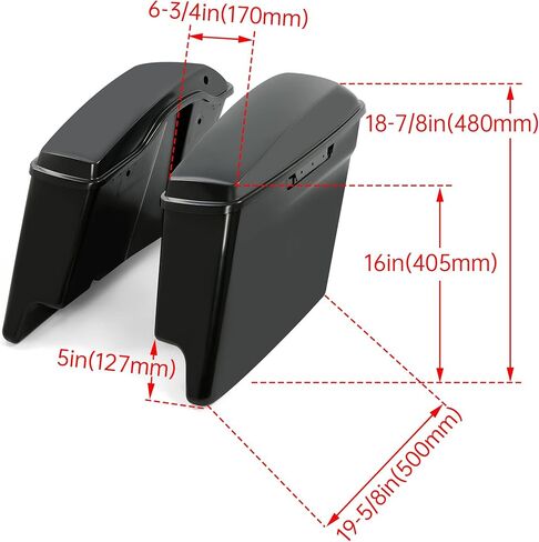 ECOTRIC 5'' Extended Stretched Saddlebags Unpainted Compatible with 2014-later Harley Touring FLT FLHT FLHTCU FLHRC Road King Road Glide Street Glide Electra Glide Ultra-Classic (W/O Hardware) in Saudi Arabia