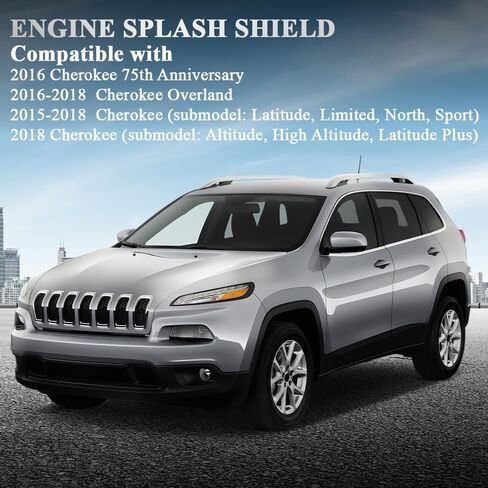 G-PLUS Engine Splash Shield متوافق مع Jeep Cherokee 2015 2016 2017 2018 68102261AG CH1228156 أسود in Saudi Arabia