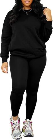 Nimsruc 2 Piece Outfits For Women Sweatsuits Sets Casual Long Sleeve Pullover Jogger Sweat Pants Set With Pocket in Saudi Arabia
