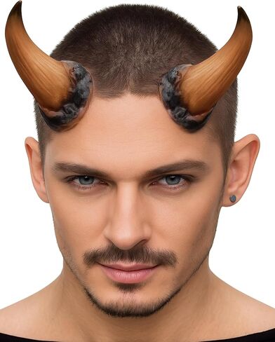 Libima Halloween Devil Horns للرجال والنساء، الأطراف الصناعية اللاتكس، شيطان الهالوين، زي قرون الماعز، مع صندوق تخزين in Saudi Arabia
