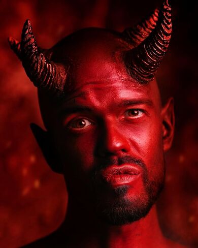 Libima Halloween Devil Horns للرجال والنساء، الأطراف الصناعية اللاتكس، شيطان الهالوين، زي قرون الماعز، مع صندوق تخزين in Saudi Arabia