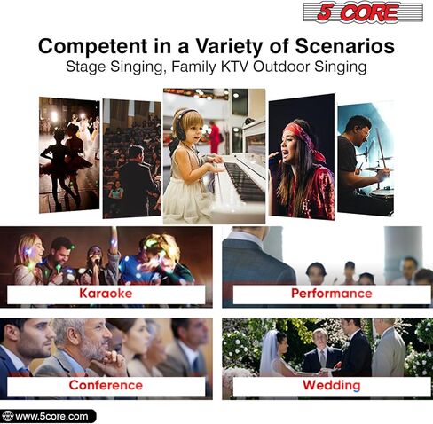 ميكروفون 5 كور ديناميكي صوتي محمول باليد ميكروفون قلبي أحادي الاتجاه مع مفتاح تشغيل وإيقاف + كابل صوت XLR للغناء PM 816 in Kuwait