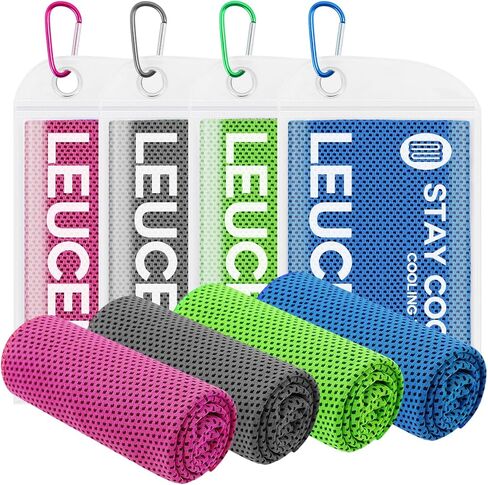 4 عبوات من مناشف التبريد (40 بوصة × 12 بوصة)، مناشف تبريد للرقبة والوجه، منشفة صالة الألعاب الرياضية للتمرين، منشفة ثلج ناعمة قابلة للتنفس من الألياف الدقيقة لرياضة اليوغا والجري والجولف in Kuwait