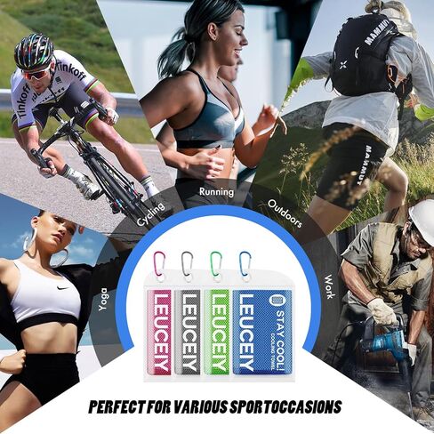 4 عبوات من مناشف التبريد (40 بوصة × 12 بوصة)، مناشف تبريد للرقبة والوجه، منشفة صالة الألعاب الرياضية للتمرين، منشفة ثلج ناعمة قابلة للتنفس من الألياف الدقيقة لرياضة اليوغا والجري والجولف in Kuwait